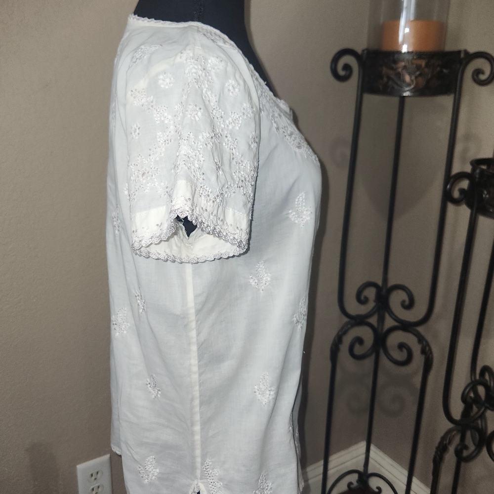 J.‎ Crew White Embroidered Blouse - Picture 3 of 5